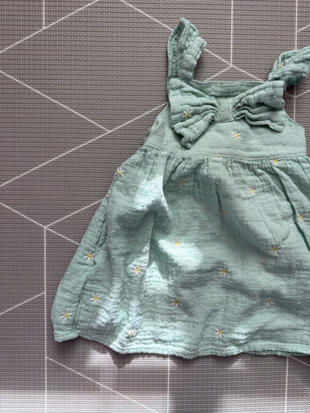 Cat & Jack|Baby girl/toddler Mint sleeveless Dress w Daisy Embroidery,gauzy•2T